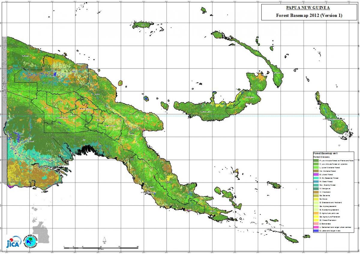 نقشہ پاپوا نیو گنی کے آب و ہوا
