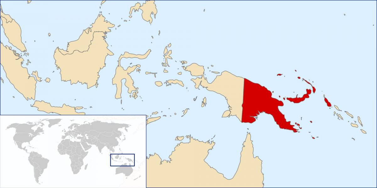 پاپوا نیو گنی کے مقام پر دنیا کے نقشے
