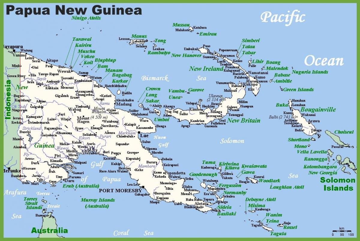 پاپوا نیو گنی میں نقشہ